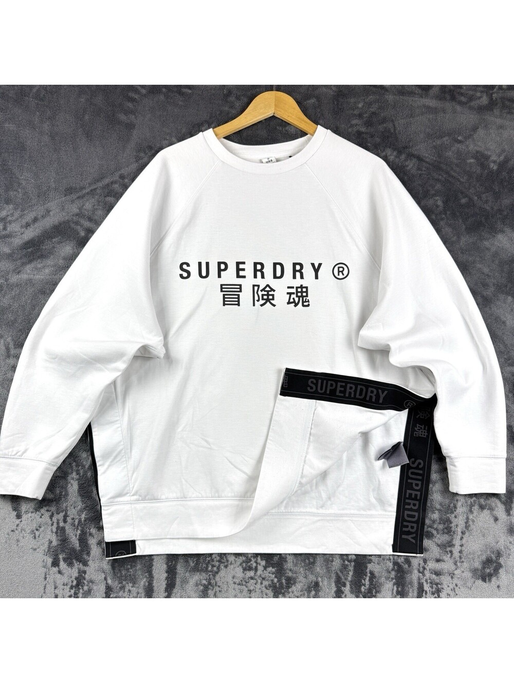 Superdry Graphic Crew Women Sweatshirt Active Size 10 Side Strap Japanese Relax